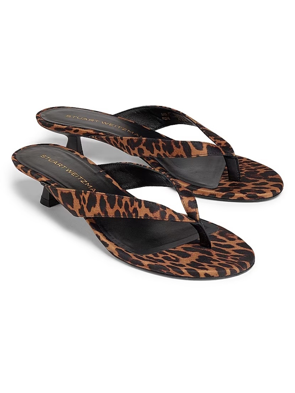 Stuart Weitzman Leopard Print Kitten Thong Sandal size 6.5